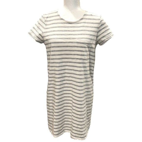 Madewell Gray & White Striped Button Back Knit Mini Dress - S - Picture 4 of 14